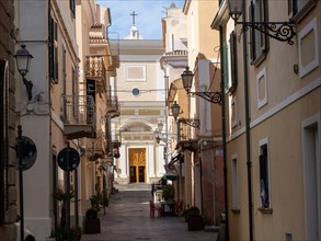 Alley in the old town centre, behind the church of Santa Maria Maddalenal, Maddalena, Isola La