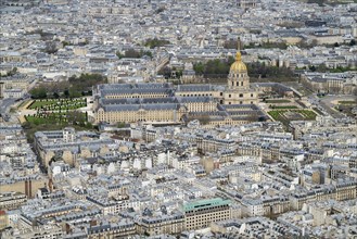 View of the Invalides from the Eiffel Tower, Paris, France, Europe