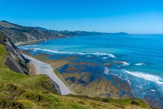 Beautiful coastal landscape near the flysch of Zumaia, Gipuzkoa. Basque Country