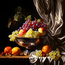 AI generated classic still life composition featuring timeless art elements