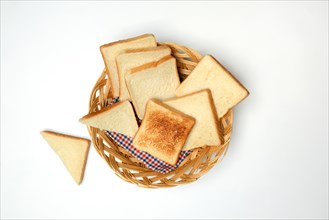 Slices of toast in baskets, toast