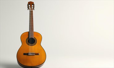 Pine classic guitar on white background AI generated