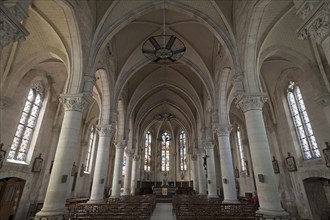 Interior of St Michael's in Saint Michel en l'Herm, Vandee, France, Europe