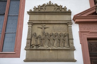 Epitaph from 1602, at St Sebasrtian's Church, Sulzfeld am Main, Lower Franconia, Bavaria, Germany,