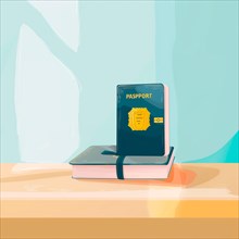 A blue passport. Travel concept. AI generated
