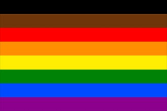 Illustration of the Philadelphia's People of Colour Inclusive Flag. Movement LGBT. Symbol of sexual