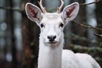 White deer. KI generiert, generiert, AI generated
