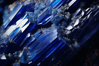 Close up of blue Azurite crystal. KI generiert, generiert, AI generated