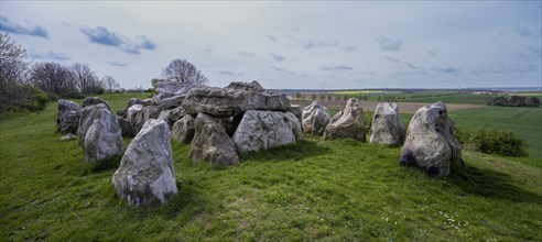 Luebbensteine, two megalithic tombs from the Neolithic period around 3500 BC on the Annenberg near