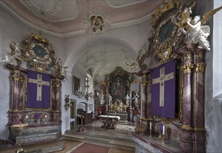 Three Lenten cloths in front of the main and side altars, St John the Baptist, Ochsenfurt