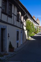 Klingenschuett, historic town wall, Rothenburg ob der Tauber, Middle Franconia, Bavaria, Germany,