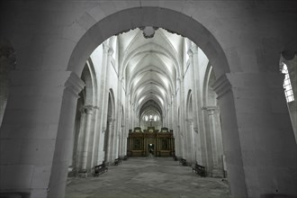 Interior of the former Cistercian monastery of Pontigny, Pontigny Abbey was founded in 1114,