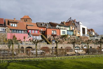 Town view, Modern and old buildings, Waren, Mueritz, Mecklenburg Lake District, Mecklenburg,