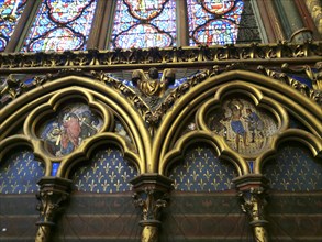 Paris 1er arr. The Holy Chapel (Sainte Chapelle) built on the Ile de la Cite at the request of