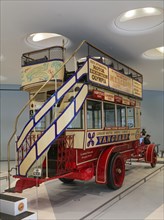 Milnes-Daimler double-decker bus, in service in London since 1904, Mercedes-Benz Museum, Stuttgart,