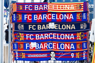 Fan scarves FC Barcelona, Barcelona, Spain, Europe