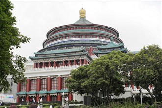 Chongqing City Hall, Chongqing, Chongqing Province, China, A large Chinese-style building with
