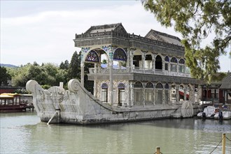 New Summer Palace, Beijing, China, Asia, Marble boat 'Shi Fang', Beijing, Famous marble boat on a