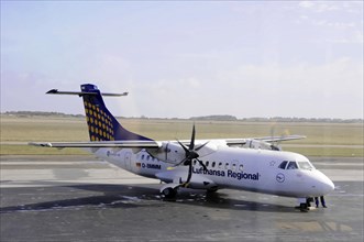Sylt Airport, Sylt, North Frisian Island, Schleswig-Holstein, Lufthansa Regional propeller aircraft