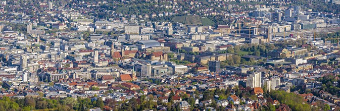 View of the state capital Stuttgart, city centre with collegiate church, Old Palace and main