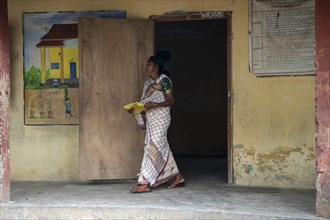 BOKAKHAT, INDIA, APRIL 19: Voter returns after cast vote during the first phase of the India's