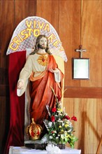 Church of San Juan del Sur, Nicaragua, Central America, Statue of Jesus Christ with his heart on