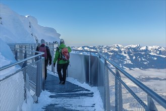 Nordwandsteig on the Nebelhorn summit (2224m), Oberstdorf, Allgaeu, Swabia, Bavaria, Germany,