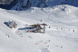Ski resort on the Nebelhorn, Oberstdorf, Allgaeu, Swabia, Bavaria, Germany, Oberstdorf, Bavaria,