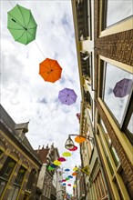 Colourful colourful umbrellas in the city centre, centre, jewellery, decorated, decoration,