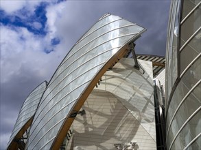 Paris 16e arr, The modern architecture of Louis Vuitton Foundation by Frank Gehry. Ile de France,