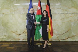 (R-L) Annalena Baerbock (Alliance 90/The Greens), Federal Foreign Minister, meets Ayman Safadi,