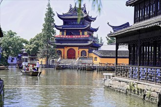 Excursion to Zhujiajiao Water Village, Shanghai, China, Asia, Traditional Chinese building with