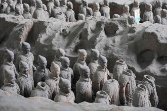 Figures of the terracotta army, Xian, Shaanxi Province, China, Asia, Detailed view of terracotta