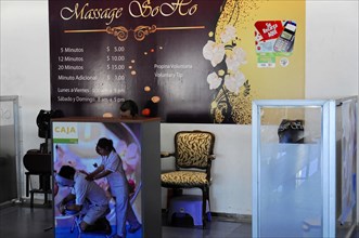 AUGUSTO C. SANDINO Airport, Managua, Massage Osito service room with price list and waiting area,