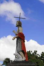Church of San Juan del Sur, Nicaragua, Central America, Statue of Jesus Christ with a cross in