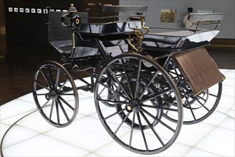 Motorised carriage by Gottlieb Daimler, the world's first four-wheeled automobile, Mercedes-Benz