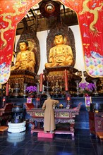 Jade Buddha Temple, Buddha, Puxi, Shanghai, Shanghai Shi, China, Person in religious clothing