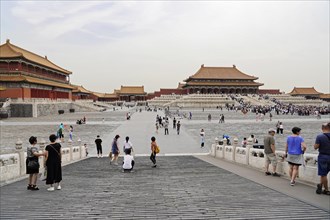 China, Beijing, Forbidden City, UNESCO World Heritage Site, Overview of the extensive square in the