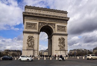 Paris. Arc de Triomphe on Charles de Gaulle square, Ile de France, France, Europe