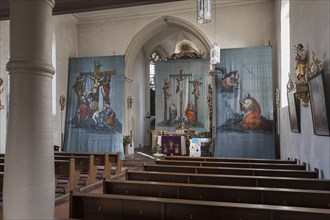 Three historical Lenten cloths, created around 1890, St Laurentius Church, Schoenau an der Brend,