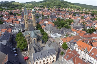 Old town of Goslar, here view of the market square with town hall on 06/06/2015, Goslar, Lower