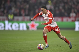 Jamal Musiala FC Bayern Munich FCB (42) Action on the ball, Allianz Arena, Munich, Bavaria,