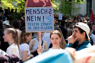 Munich March for Life, protest march against abortion, 13/04/2024, counter-demonstrators