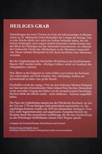 Information board about the Holy Sepulchre, in St Bartholomew's Church, Kleineibstadt, Lower