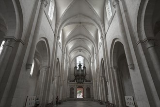 Interior of the former Cistercian monastery of Pontigny, Pontigny Abbey was founded in 1114,