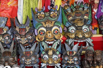 Chongqing, Chongqing Province, souvenirs, stall, on the Yangtze River, masks with elaborate