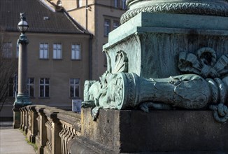 Historic candelabra on the Monbijou Bridge, Berlin, Germany, Europe