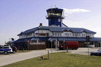 Sylt Airport, Sylt, North Frisian Island, Schleswig-Holstein, Airport building with control tower