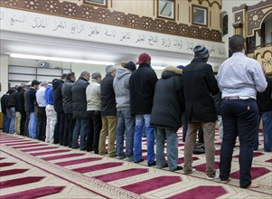 Friday prayer by Muslims in the Berlin mosque Neukoellner Begegnungsstaette, 27/03/2015, Berlin,