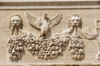 Relief on facade, Hotel des Monnaies, Avignon, Vaucluse, Provence-Alpes-Cote d'Azur, South of